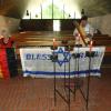 Our "Bless Israel" Silk Flag in Israel 6/26/14